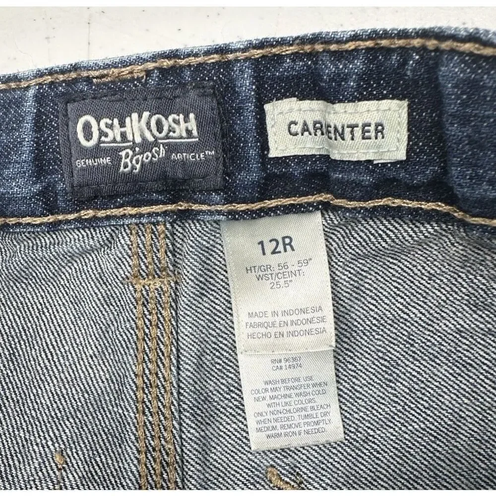 Oshkosh Bgosh Boys Jean Denim Carpenter Cargo Shorts Adjustable  Waist Size 12R